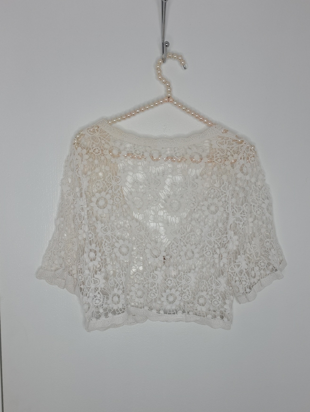 Rabbit Rabbit Rqbbit Crochet Lace Short Cardigan Bolero - Picture 7 of 7